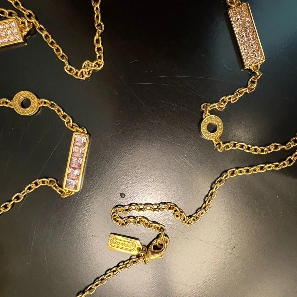 Gold and Pink Chain Necklace - Picture 7 of 14